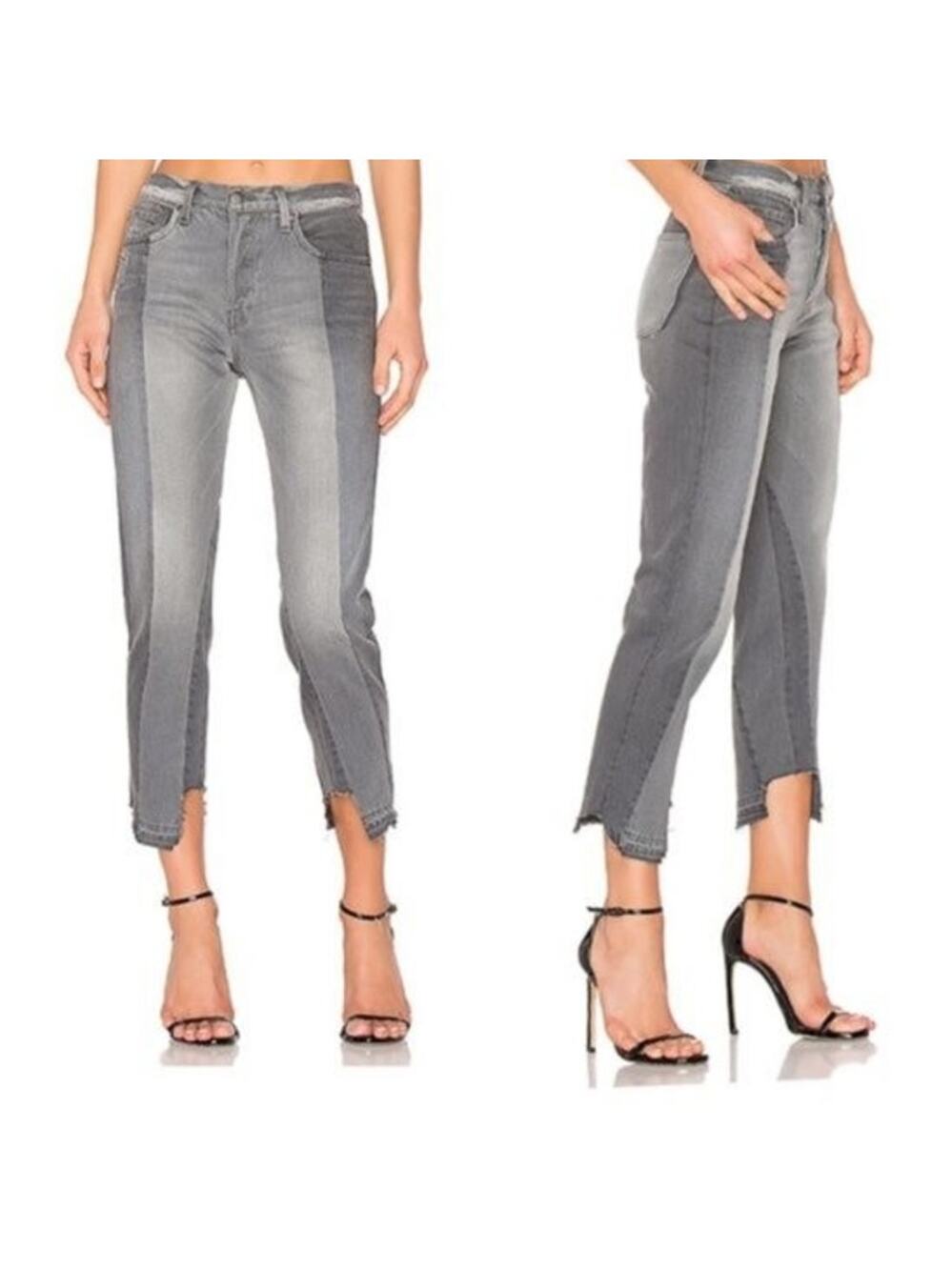 Frame Le Mix Nouveau Jeans SIZE 25 RUNS SMALL Ash Gray Two Tone Raw Hem